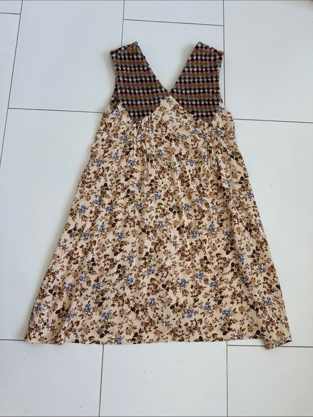 Zara Girls Crochet Floral Print Dress with Matching Tshirt Size 10